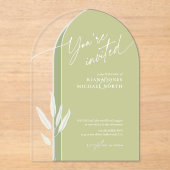 Invitations En Acrylique Couleurs Eucalyptus Mariage Vert ID901 (Recto)