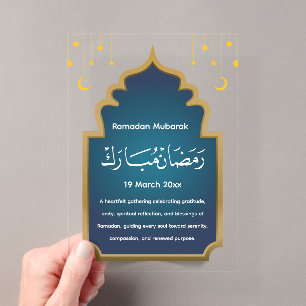 Invitations En Acrylique Coupez Eid Mubarak 