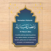 Invitations En Acrylique Coupez Eid Mubarak (Recto)