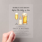 Invitations En Acrylique Couples Douche Bubbles & Brews avant que bébé soit (In situ (ordinateur de poche))