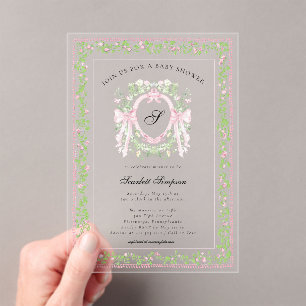 Invitations En Acrylique Couronne botanique grandmelliniale à noeud