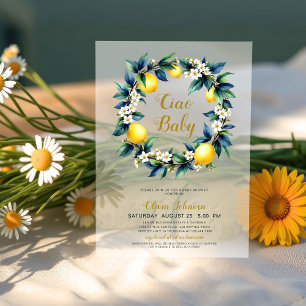Invitations En Acrylique Couronne de citron Ciao Baby en acrylique clair po