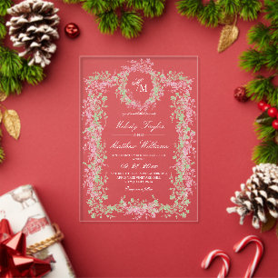Invitations En Acrylique Couronne de mariage délicate de la flore française