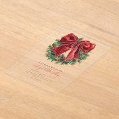 Invitations En Acrylique Couronne de Noël transparente en aquarelle pour ma (Poser)