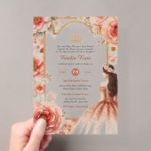 Invitations En Acrylique Couronne de Quinceanera en acrylique rose gold ros (In situ (ordinateur de poche))