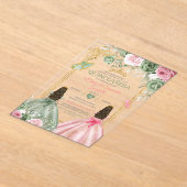 Invitations En Acrylique Couronne de quinceañera verte sauge et rose Gold T (Poser)