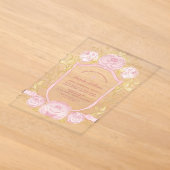 Invitations En Acrylique Couronne de roses aquarelle baptême (Poser)