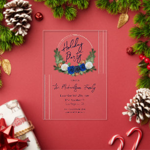 Invitations En Acrylique Couronne florale de minuit