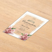Invitations En Acrylique Couronne or rose quinceañera (Poser)