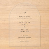 Invitations En Acrylique Courtney Monogramme Mariage élégant Enregistrer la (Recto)