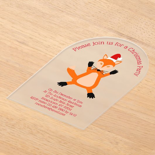 Invitations En Acrylique Coutume Noël Fox Custom (Poser)