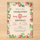 Invitations En Acrylique couverture de premier anniversaire de la baie past (Recto)