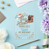 Invitations En Acrylique Cowboy First Rodeo 1st Birthday Acrylic (Insitu (Mariage))