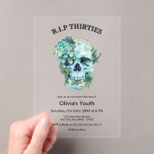 Invitations En Acrylique Crâne RIP 30s 40e anniversaire Mort à ma jeunesse (In situ (ordinateur de poche))