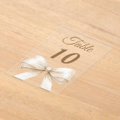 Invitations En Acrylique Cream bow acrylic table number sign (Poser)