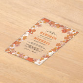 Invitations En Acrylique Cream Orange Groovy Retro Wildflower Wedding (Poser)