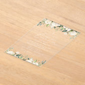 Invitations En Acrylique Cream White Flowers, Boho, First Holy Communion (Poser)