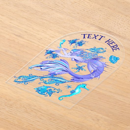 Invitations En Acrylique Créature de la fée mauve de sirène (Poser)