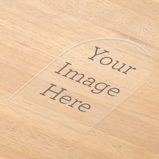 Invitation en Acrylique, Taille : 12,7 cm x 17,8 cm, Style : Acrylique transparent, Style des Coins : Arche, Impression : Numérique, Épaisseur : Standard (15 mil), Enveloppes : Blanc (Poser)