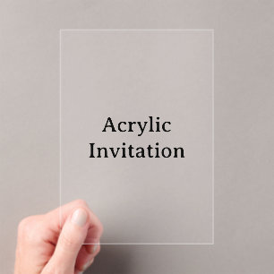 Invitations En Acrylique Créez votre propre norme (15 mil) 5" x 7" Clair