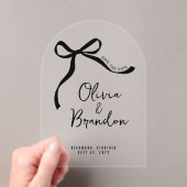 Invitations En Acrylique Crème et noir blanc dessiné main (In situ (ordinateur de poche))