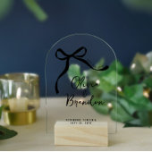 Invitations En Acrylique Crème et noir blanc dessiné main