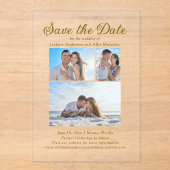 Invitations En Acrylique Crème moderne 4 Photo 2 Mariage d'arc latéral (Recto)