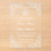 Invitations En Acrylique Crème moderne Beige Islam Mariage musulman (Recto)