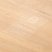 Invitations En Acrylique Crête de monogramme classique transparente de mari (Poser)