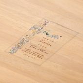 Invitations En Acrylique Croix florale de baptême (Poser)
