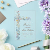 Invitations En Acrylique Croix florale du baptême (Insitu (Mariage))