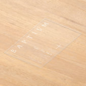 Invitations En Acrylique Croix religieuse élégante moderne Baptême blanc (Poser)