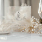 Invitations En Acrylique Croquis de feuillage moderne dessin mariage élégan