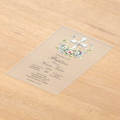 Invitations En Acrylique Crucifix  baptismInvitation (Poser)