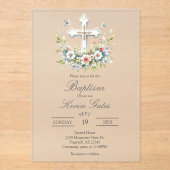 Invitations En Acrylique Crucifix  baptismInvitation (Recto)