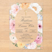Invitations En Acrylique Crucifix en acrylique baptême (Recto)