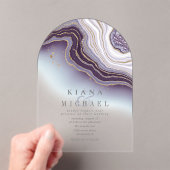 Invitations En Acrylique Crystal Agate Mariage Amethyst Arch ID825 (In situ (ordinateur de poche))