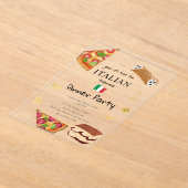 Invitations En Acrylique Cuisine italienne Pizza & Pâtes Anniversaire Thème (Poser)