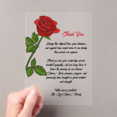 Invitations En Acrylique Custom Funeral Thank You Card (In situ (ordinateur de poche))