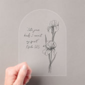 Invitations En Acrylique Custom Iris Arch Acrylic Memorial Card (In situ (ordinateur de poche))