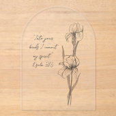 Invitations En Acrylique Custom Iris Arch Acrylic Memorial Card (Recto)