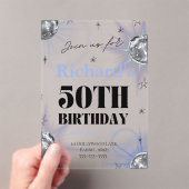 Invitations En Acrylique custom personalized photo 50th  birthday (In situ (ordinateur de poche))