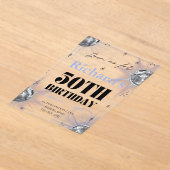 Invitations En Acrylique custom personalized photo 50th  birthday (Poser)