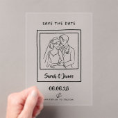 Invitations En Acrylique Customizable Save the Date  Bride groom CLear (In situ (ordinateur de poche))