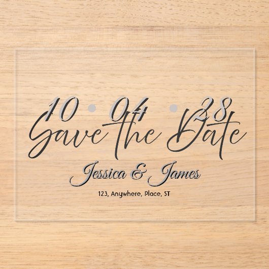 Invitations En Acrylique Customize  Personalized Save the Date (Recto)