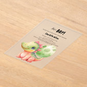 Invitations En Acrylique Cute Aquarelle Bébé Dinosaure Baby shower (Poser)