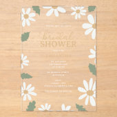 Invitations En Acrylique Cute Daisy Flower Bridal Shower (Recto)