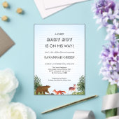 Invitations En Acrylique Cute Forest Animals Baby Boy Shower Design (Insitu (Mariage))