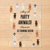 Invitations En Acrylique Cute Goats Farm Party Animals Goat Birthday Theme (Recto)