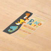 Invitations En Acrylique Cute Modern Dino Dinosaur fête d'anniversaire pour (Poser)